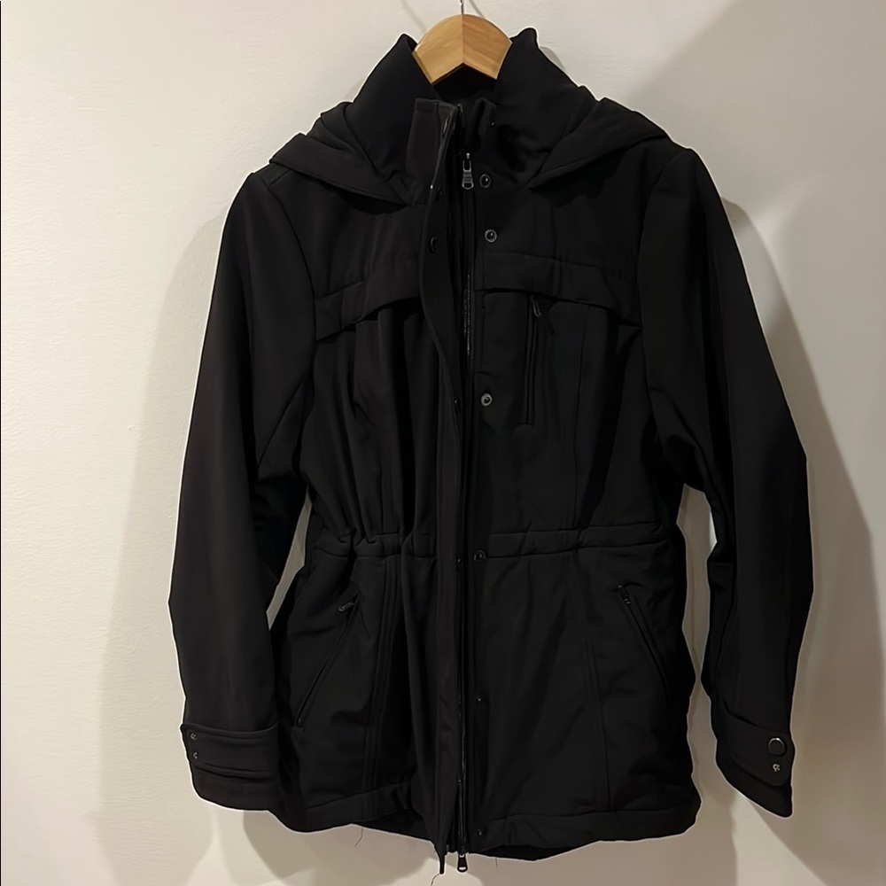 Calvin Klein Black Raincoat Weather-Resistant Outerwear size small